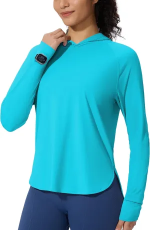Women's UPF 50  Sun Shirt with Hoodie SPF Long Sleeve UV Protection Clothing Lightweight Fishing Hiking Outdoor