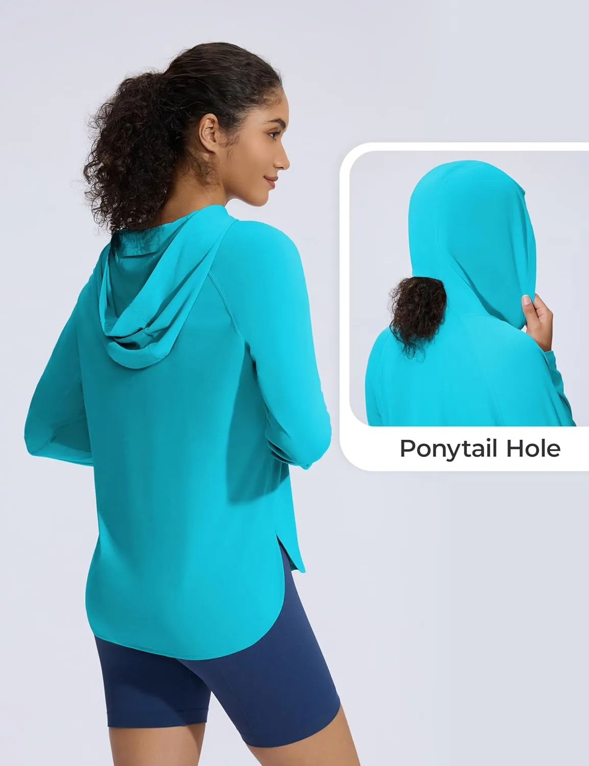 Women's UPF 50  Sun Shirt with Hoodie SPF Long Sleeve UV Protection Clothing Lightweight Fishing Hiking Outdoor
