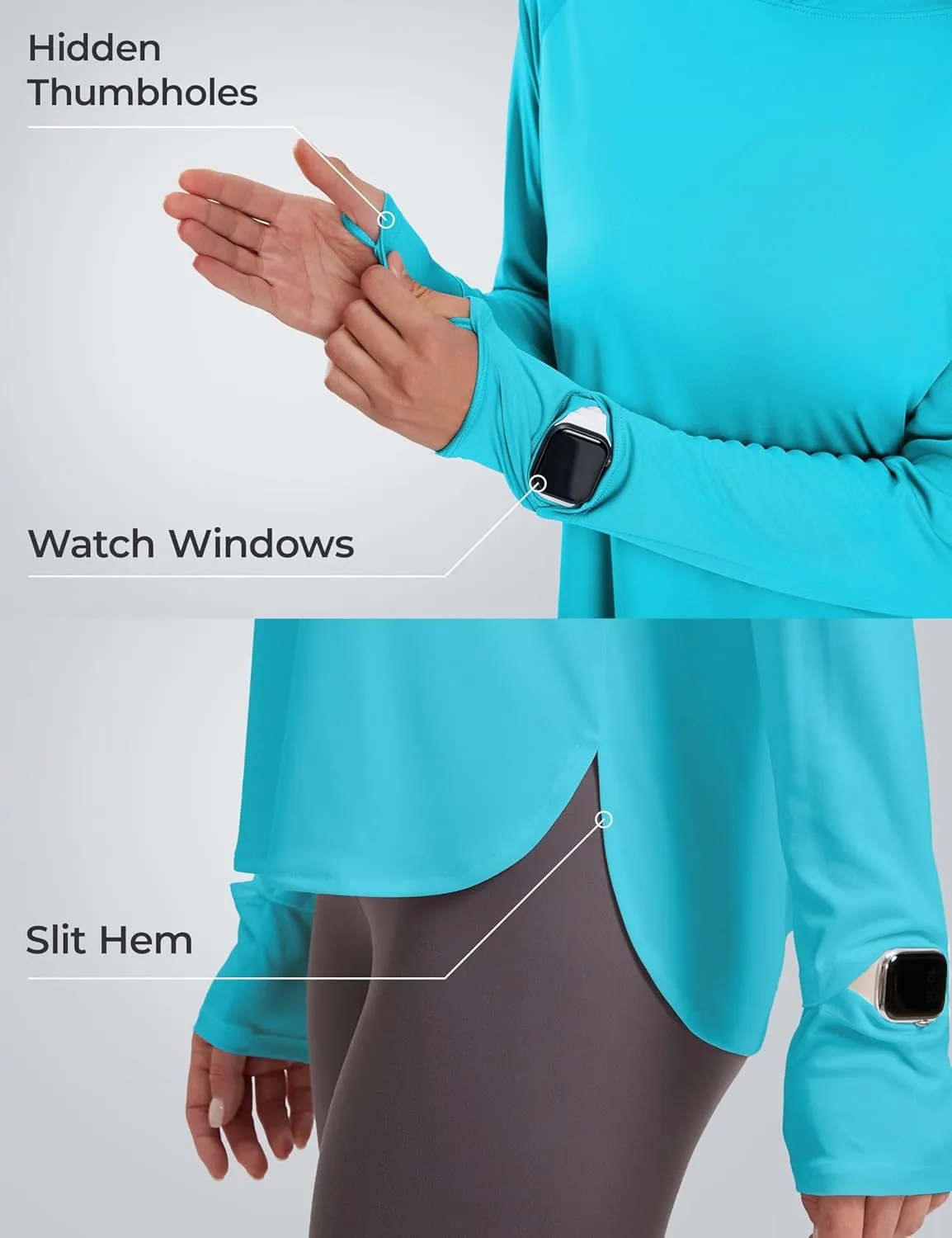 Women's UPF 50  Sun Shirt with Hoodie SPF Long Sleeve UV Protection Clothing Lightweight Fishing Hiking Outdoor