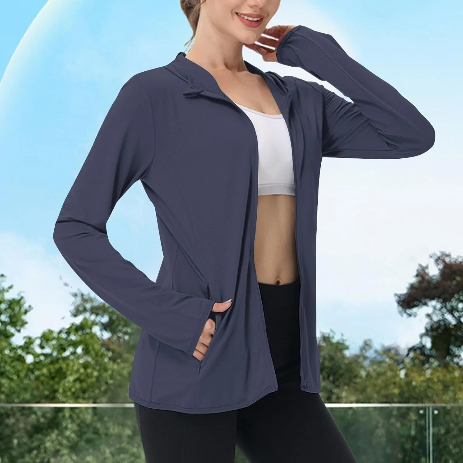 Women's UPF 50  UV Sun Protection Jacket Hooded SPF Cooling Sun Shirt Lightweight Hiking Fishing Summer Clothing