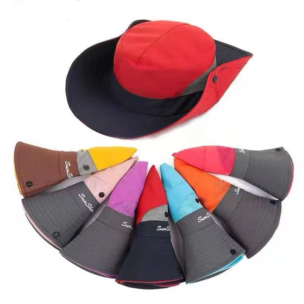 Womens UV Protection Hat Foldable Wide Brim Ponytail Sun Hat: Pink