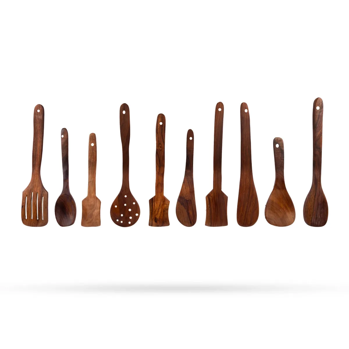 Wooden Cooking Spoon Set | 10 Pcs/ Wooden Cooking Ladles/ Kitchen Utensil Set for Home