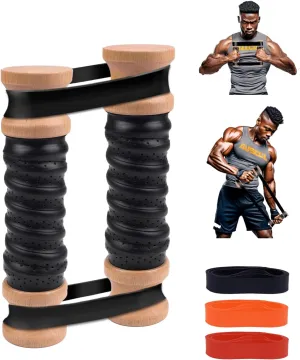 Wooden Rip&Stick with 12 Powerful Resistence Bands, Portable Solid Wood Stick Workout,Efficient Quick Strength Training, Upper Body, Shoulder, Joint Ripstick Exercise Equipment
