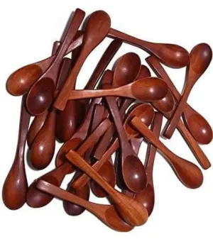 Wooden Small Spoon Serving Spoons Set Spoon for DesertNon Stick Serving (Set of 12)