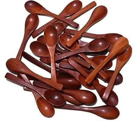 Wooden Small Spoon Serving Spoons Set Spoon for DesertNon Stick Serving (Set of 12)