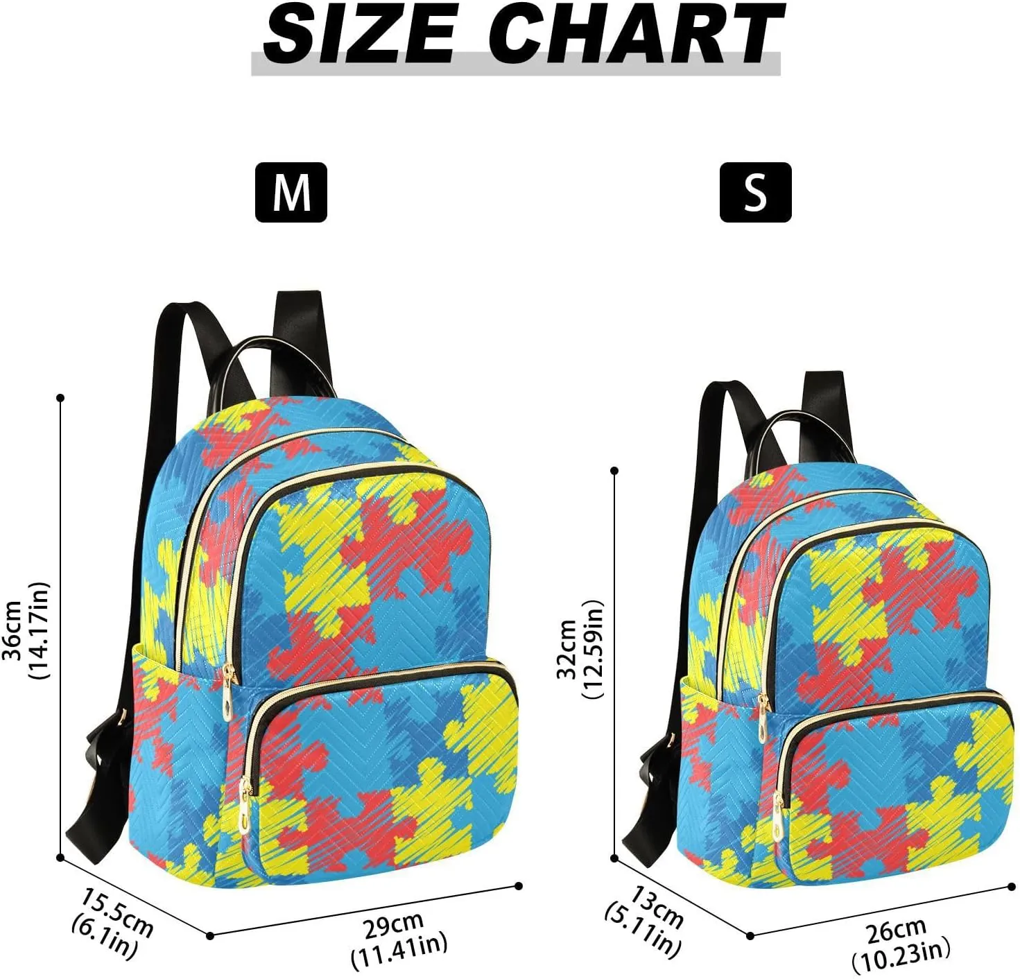World Autism Awareness Day Mini Backpack Women's Quilted Small Backpack Purse for Women College Fashion Travel Daypack Shoulder Bag