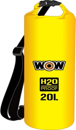 WoW Sports H2O Proof Dry Bag, Waterproof Backpack with Mesh Sides and Internal Phone Pocket, Waterproof Bag for Boating, Kayaking, Fishing, and More