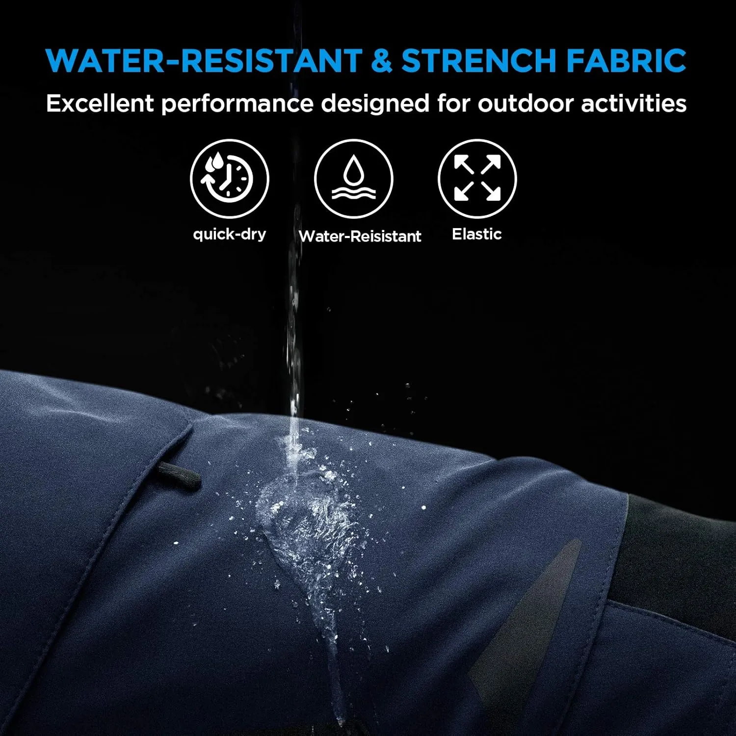 XKTTAC Men's Outdoor Quick Dry Lightweight Stretchy Shorts for Hiking, Tactical, Camping, Travel with 6 Pockets