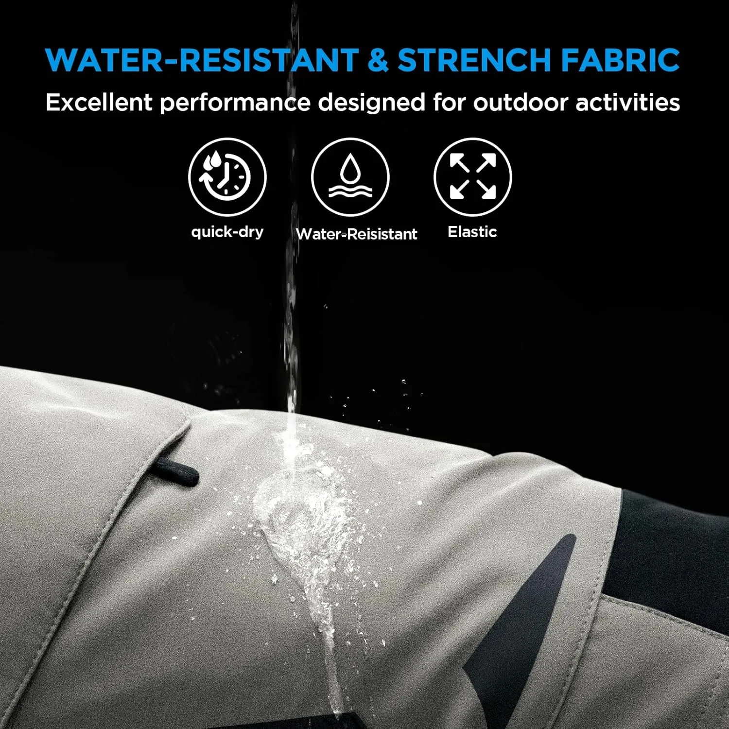XKTTAC Men's Outdoor Quick Dry Lightweight Stretchy Shorts for Hiking, Tactical, Camping, Travel with 6 Pockets