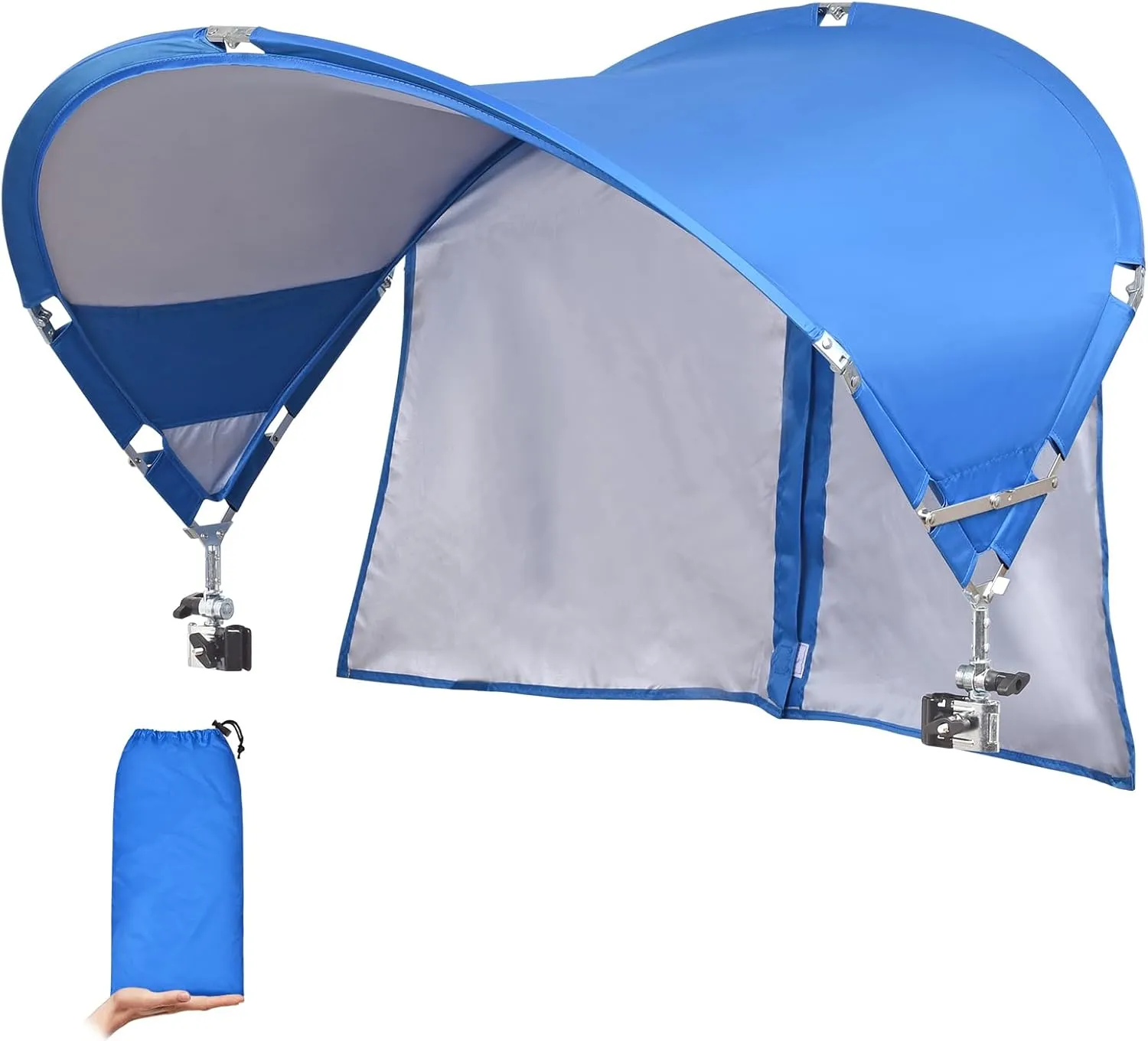 XL Universal Chair Canopy Umbrella, UPF 50  Foldable Sun Shade Attachment with Adjustable Clamp for Beach, Camping, Sports, Outdoor, Lawn, Tanning, Zero Gravity Chairs, Wagon, Wheelchair, Patented