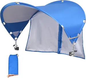 XL Universal Chair Canopy Umbrella, UPF 50  Foldable Sun Shade Attachment with Adjustable Clamp for Beach, Camping, Sports, Outdoor, Lawn, Tanning, Zero Gravity Chairs, Wagon, Wheelchair, Patented
