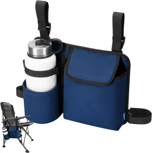 Xxerciz Chair Cup Holder Phone Holder, Camping Chair Armrest Drink Holder with Easily Attached Self Adhesive Straps for Patio Recliner, Beach Chair, Foldable Camping Chair (Blue)