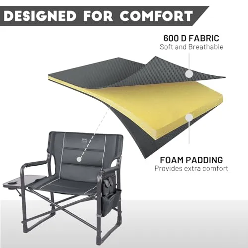 XXL Upgraded Oversized Directors Chairs with Foldable Side Table