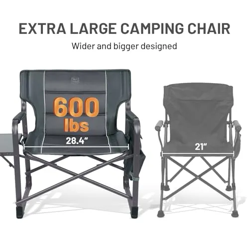 XXL Upgraded Oversized Directors Chairs with Foldable Side Table