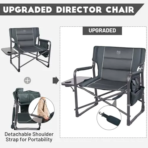 XXL Upgraded Oversized Directors Chairs with Foldable Side Table