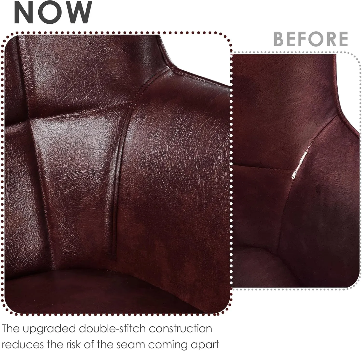 Yaheetech Living Room Chair Contemporary Faux Leather Chair Biscuit Tufted Accent Chair with Tapered Legs and Armrests for Living Room Bedroom, Chestnut Brown