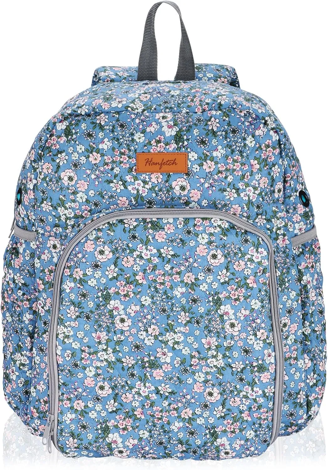 Yarn Storage Organizer Knitting Bag Backpack Large size with Grommets Portable Crochet Bag Yarn Keeper for Yarn Skeins， Crochet Hooks, Knitting Needles and Other Accessories (Flower-Blue)