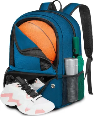 YOREPEK Basketball Backpack, Lightweight Basketball Bag with Ball Holder & Shoes Compartment, Sports Backpack Training Equipment Fit Soccer Volleyball Football