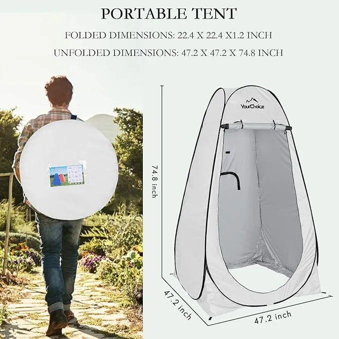 Your Choice Privacy Tent - Pop Up Shower Changing Toilet Tent Portable Camping Privacy Shelters Room 6.2 FT Tall with Carrying Bag for Outdoors Indoors