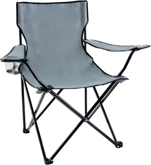 YSSOA Portable Folding Grey Camping Chair, 1-Pack