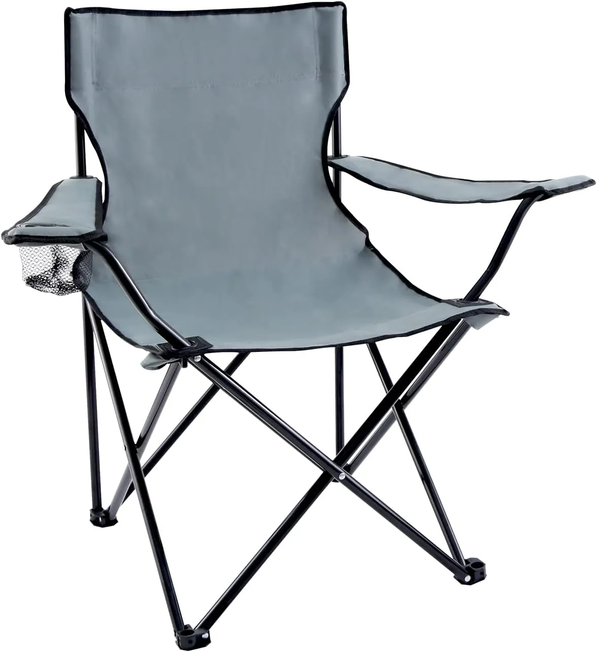 YSSOA Portable Folding Grey Camping Chair, 1-Pack