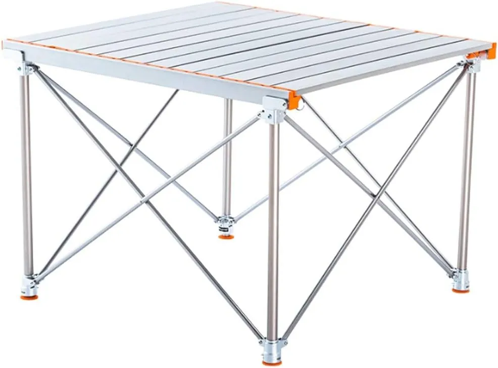 YYDS Compact Tables Can Rise Or Fall Lightweight Foldable Fold Up Portable Camping Fishing Folding Table with Cup Aluminum Alloy Holders Folding Picnic Table (Color : Silver)