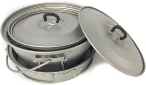 YYDS Outdoor Camping Camping Cookware Kit Outdoor Camping Pot Pan Camping Cooker Pure Titanium Frying Pan Lightweight Hanging Pot Outdoors Kitchen Adventures Picnics