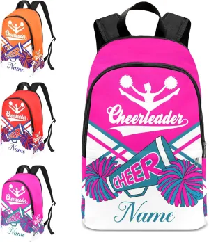zaaprintblanket Personalized Cheerleader Cheer Rose Purple Backpack Casual Daypack Bag for Man Woman