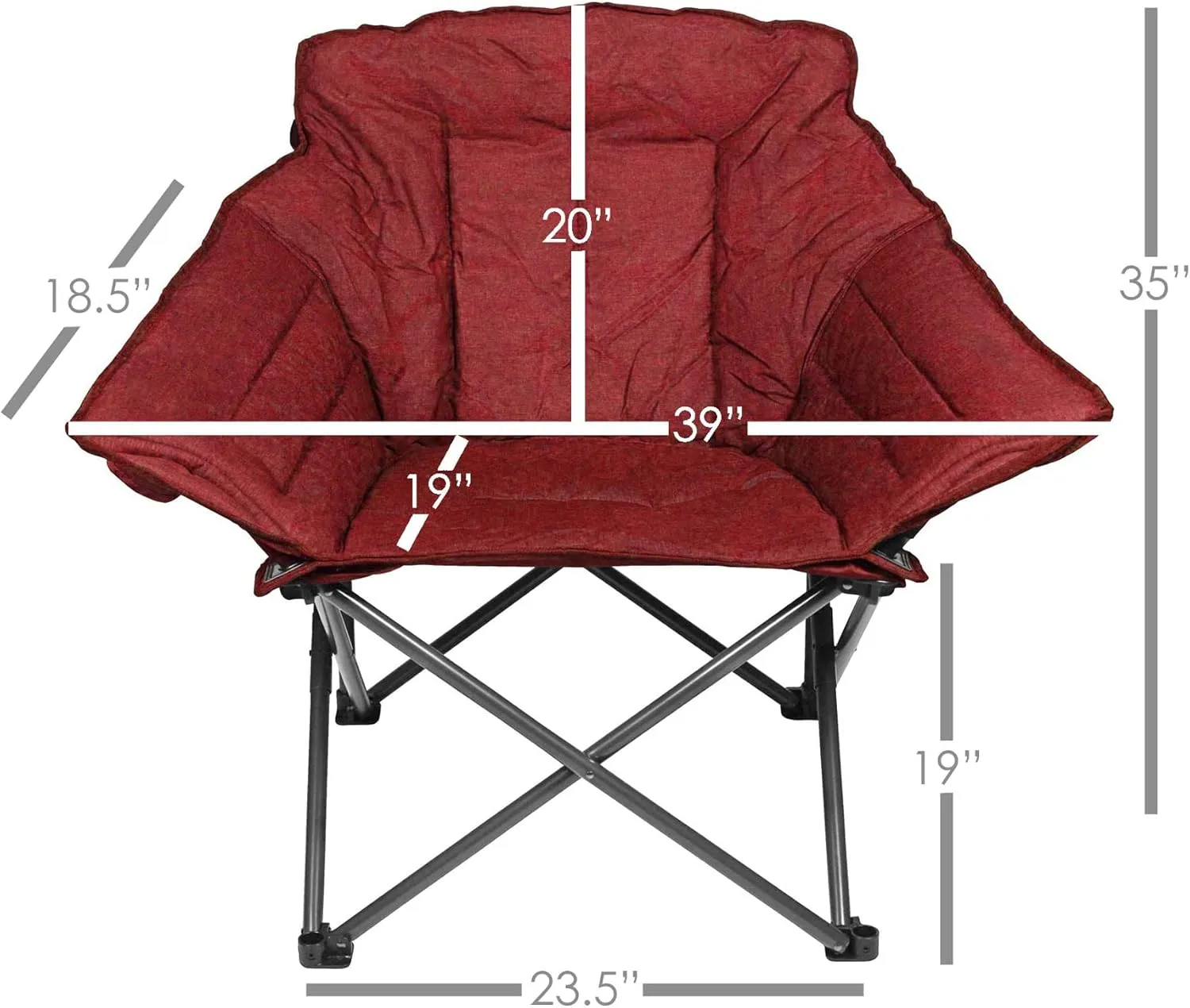 Zenithen Limited Foldable Portable Guidesman Padded Folding Chair, Perfect for Camping, Outdoor Sporting Events, Patio Furniture and Campires, Red (Pack of 1)