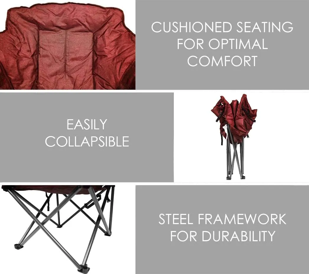 Zenithen Limited Foldable Portable Guidesman Padded Folding Chair, Perfect for Camping, Outdoor Sporting Events, Patio Furniture and Campires, Red (Pack of 1)