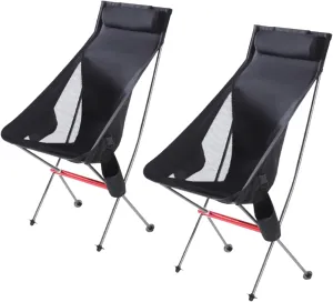 ZTGL D(2ps), Portable Beach Chair, Lightweight Collapsible Camping Chairs for Adults, Comfortable High Back Chairs, Ultralight Hiking Chair, Sunbathing Lounge Chairs