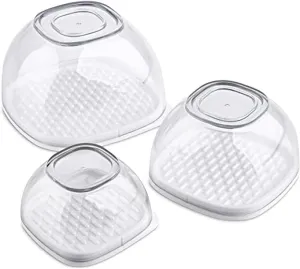 Zyliss E981052 ZE981052 Set of 3 Fresh Storage Boxes, 150 ml/300 ml/500 ml, Stackable, Compact, Plastic, Transparent